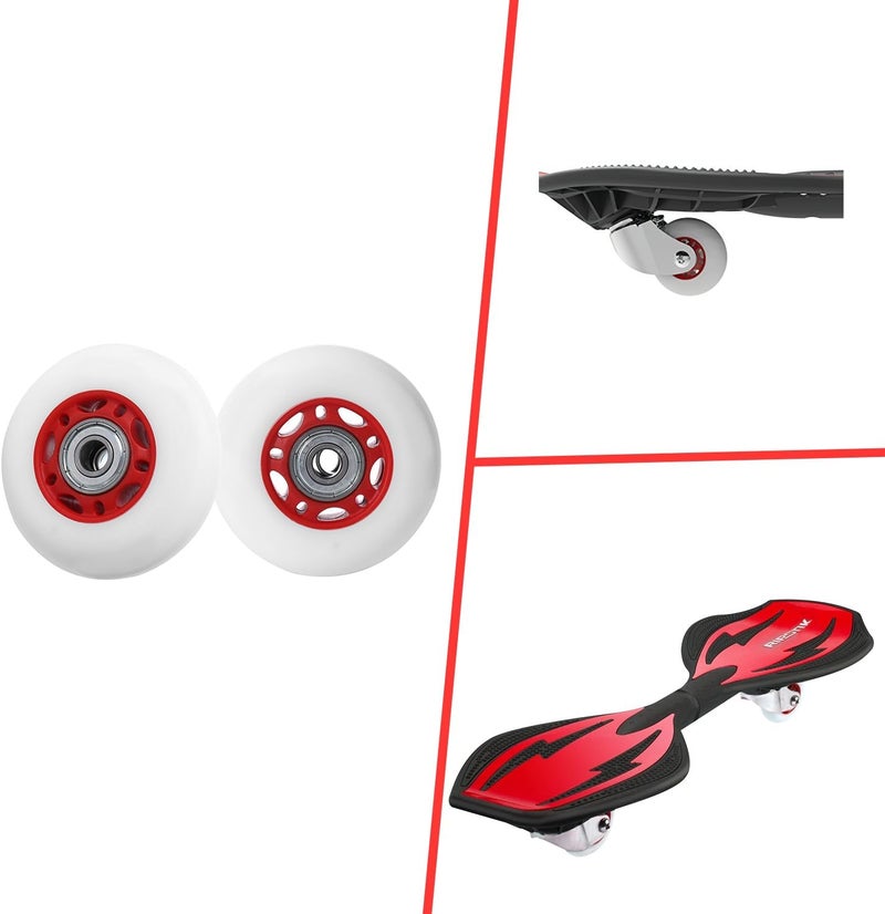 KAMIER Caster Wheels 68mm x 24mm Replacement for Razor 360 FlashRider RipRider PowerRider Drifting Caster Trike Tricycle RipStik Ripster Kids Scooter Skateboard CasterBoard Wheel Parts Red (2 pack) - Image 4